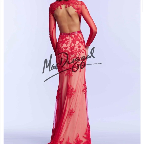 Mac Duggal Ivory Prom Dress Size 4 - Picture 4 of 5